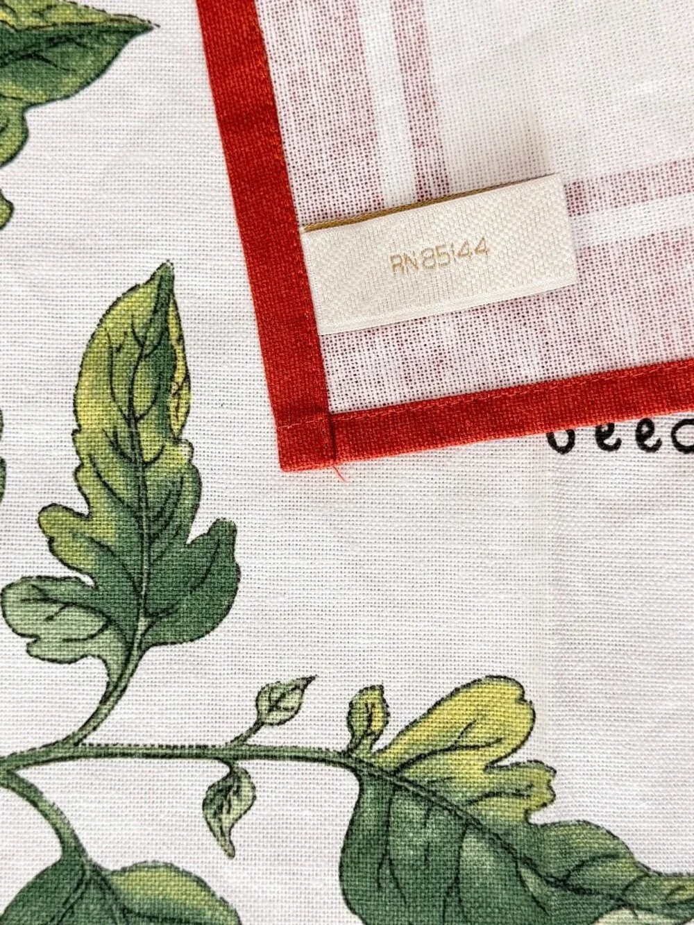 Linen Cotton Tea Towel Botanical Yellow Tomato Made in Italy Vintage Print